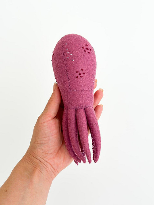 Мягкая фетровая игрушка кальмар ручной работы – безопасная развивающая игрушка Киев - изображение 2