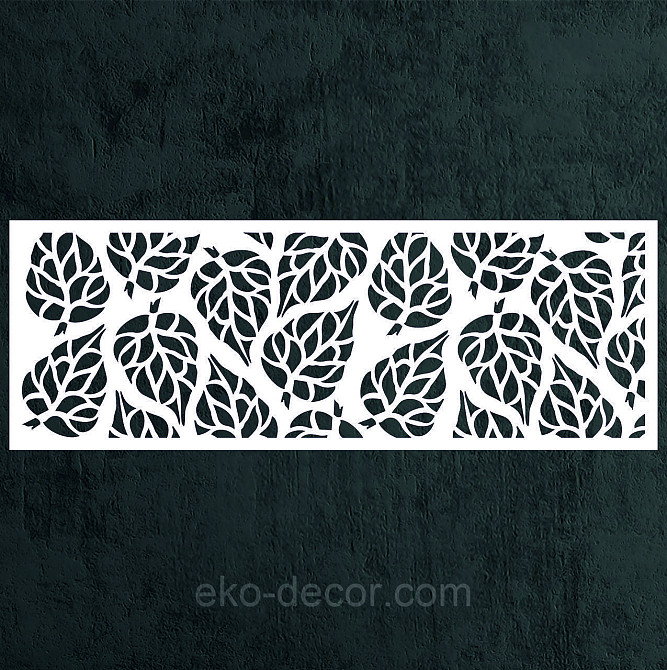 Декоративне настінне Панно «Листя» Декор на стіну 30*85 см, Білий Київ - фото 4