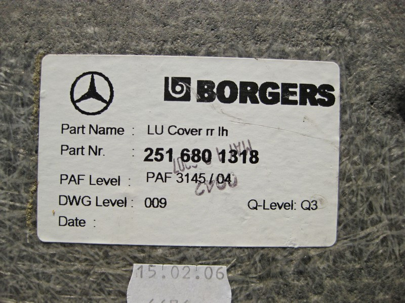 Mercedes-Benz  A2516801318 Кришка днища підлоги задня ліва R-Class W251 Одеса - фото 3