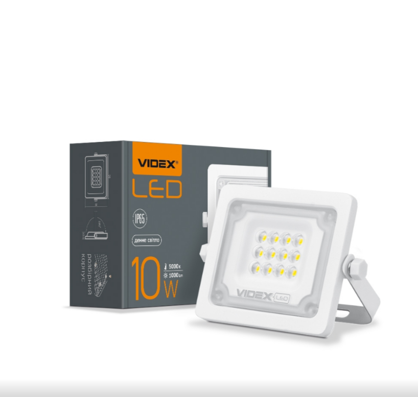 LED Прожектор 10W 5000К 220V білий VL-F2e-105W Videx Житомир - изображение 1