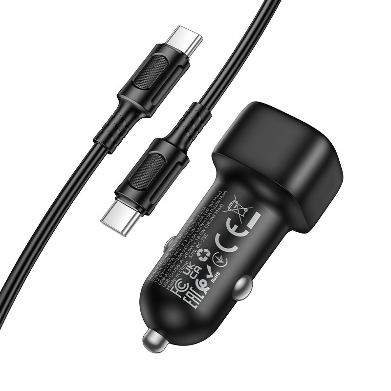 Автомобільний зарядний пристрій BOROFONE BZ34B Cloud PD38W(1C1A) car charger set(C to C) Black Одеса - фото 4