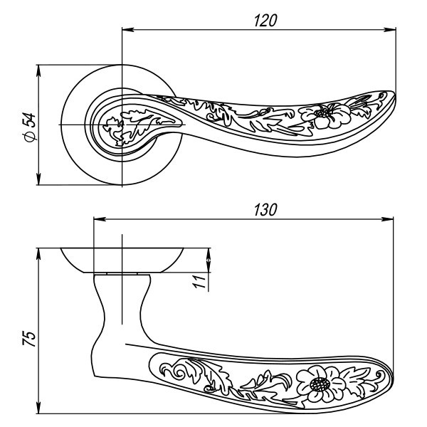 Ручка раздельная Punto (Пунто) FLOR CF-17 Кофе Киев - изображение 2