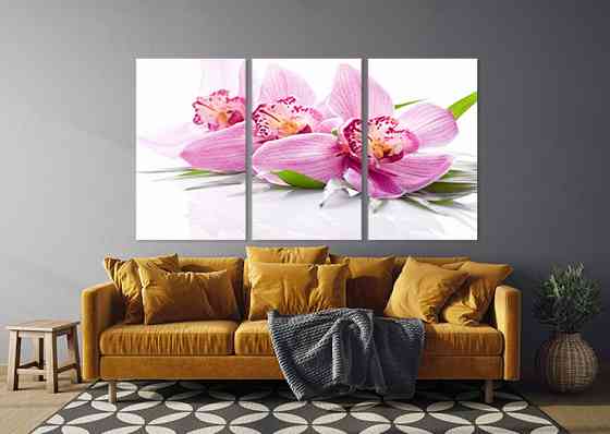 Модульна картина у вітальню/ спальню  Орхідея   ART-300_3A 70х130 см Київ