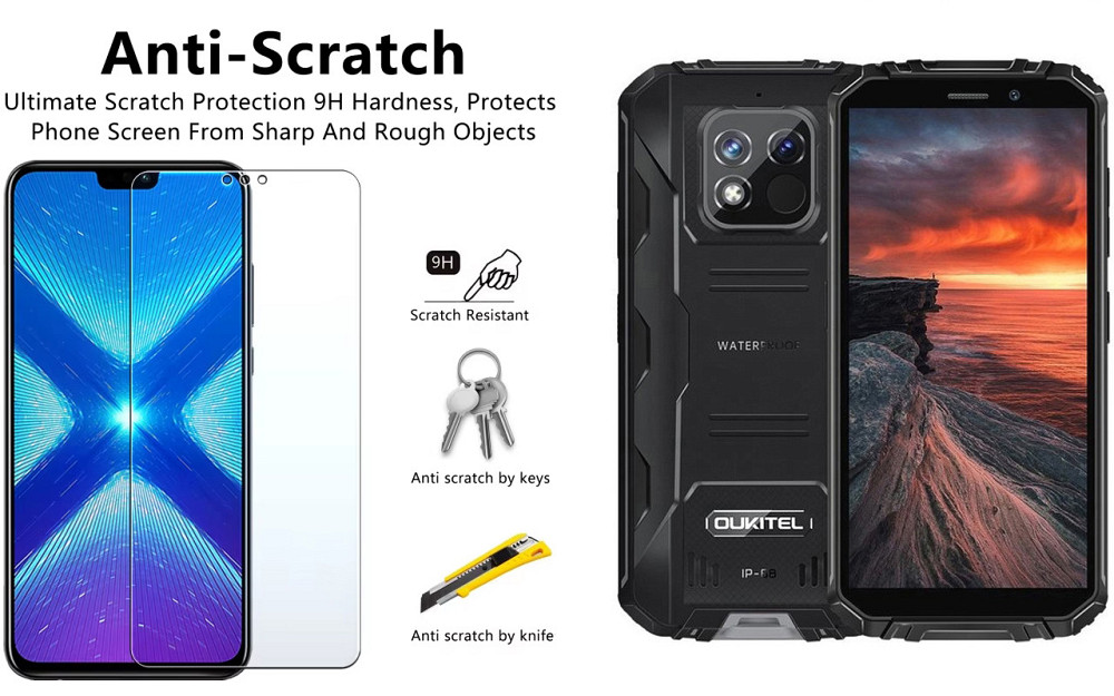 Захисне скло NeoGlass для Oukitel WP18, WP18 Pro – надпрозоре та стійке Київ - фото 1