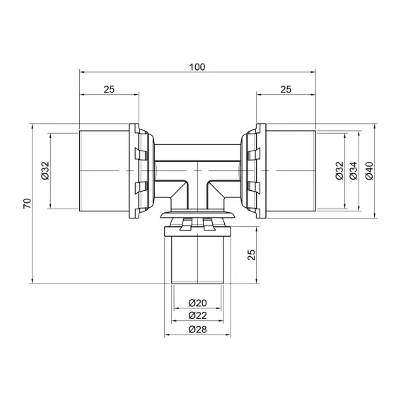 Трійник прес Icma 32х20х32 No406 Київ