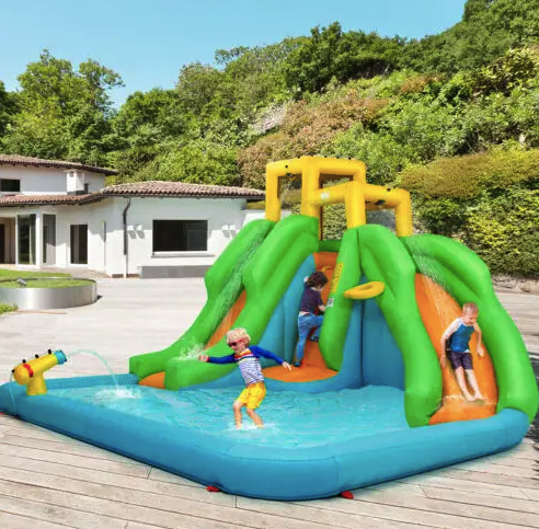 Надувний Аквапарк Costway Merlin з двома гірками (без вентилятора) Київ - фото 1