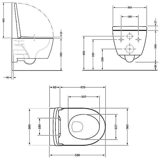 Унитаз подвесной Qtap Taurus Ultra Quiet 515×360×350 мм, White, с сиденьем Slim Duroplast / Soft-close / Quick Release Киев
