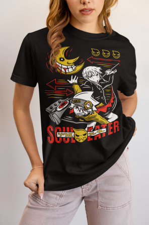 Футболка для мальчика аниме Деатх Кид Соул Еатер оверсайз (рост от 165 до 180 ) Черний AnimeJ0758m Днепр
