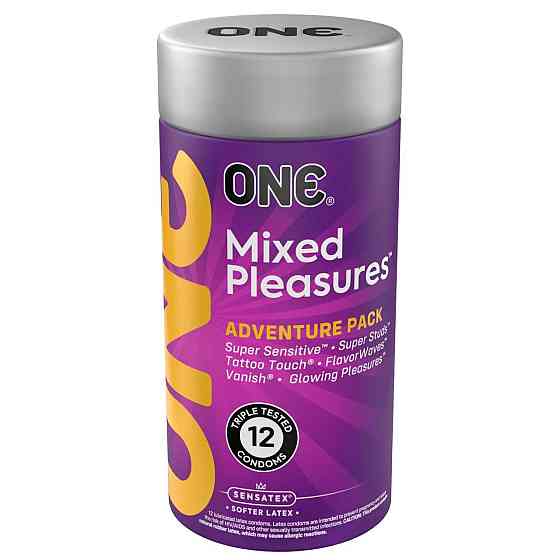 Презервативы ONE Mixed Pleasures 12 шт, подарочная упаковка тюб Sex Aura Киев