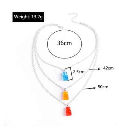 Ожерелье с желейными мишками разноцвтное - длина 50см, цинковый сплав, смола Киев