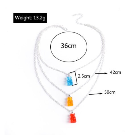 Ожерелье с желейными мишками разноцвтное - длина 50см, цинковый сплав, смола Киев - изображение 5