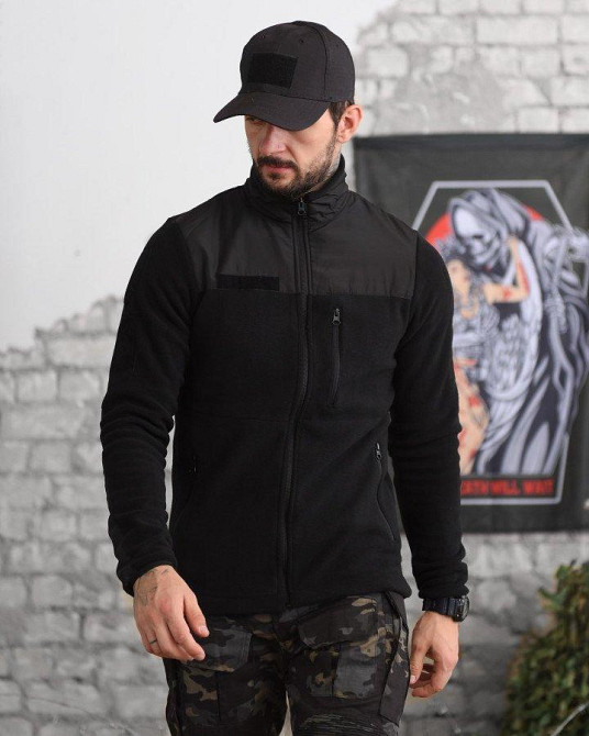 Флисовка черная полиция под жетон и шеврон Одесса - изображение 3