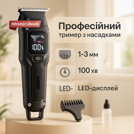 Электрическая машинка с насадкой для бороды VGR, Профессиональная машинка для волос FV-39 Львов