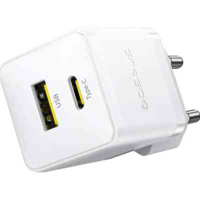 Зарядний пристрій Baseus 1xUSB-C 30W + 1xUSB white (P1011160A213-00) Вінниця