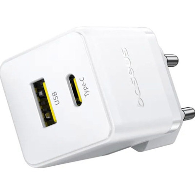 Зарядное устройство Baseus 1xUSB-C 30W + 1xUSB white (P1011160A213-00) Винница - изображение 6