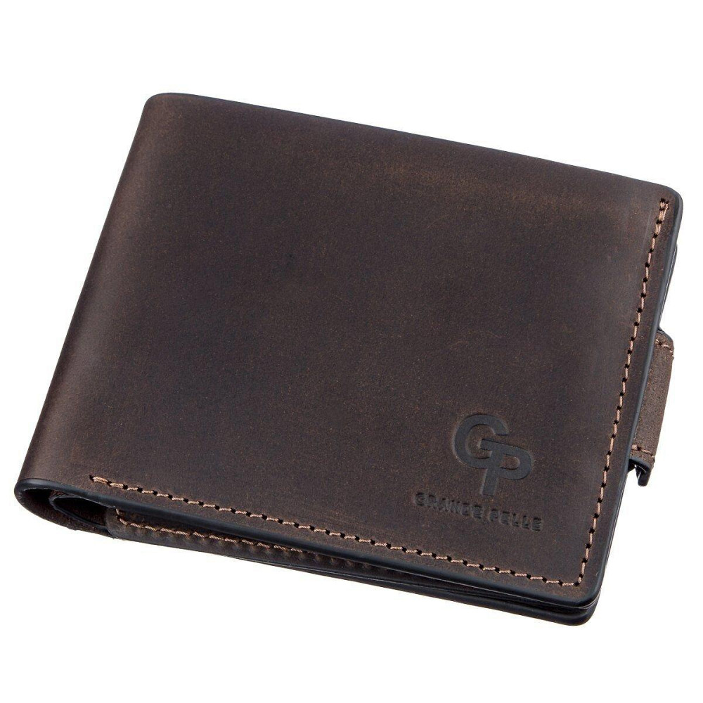 Горизонтальне портмоне унісекс GRANDE PELLE 11218 Коричнева Київ - фото 1