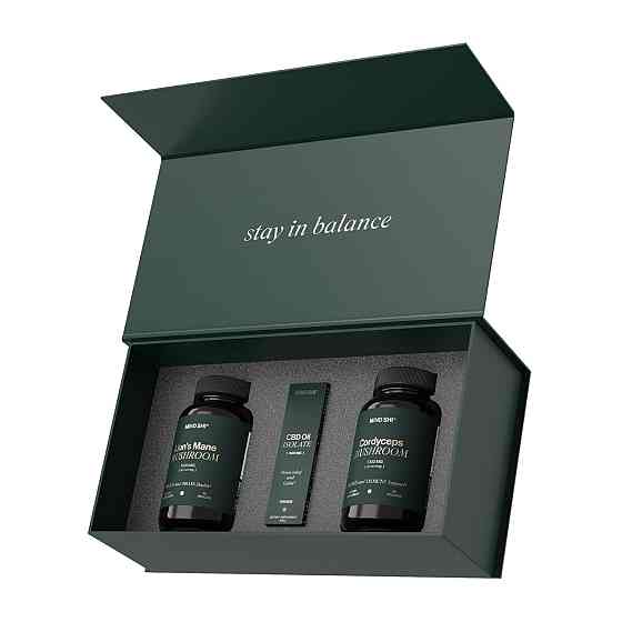 Канабидиол, ежевик гребенчатый,кордицепс MIND SHI Mushroom+CBD Oil Premium Box Киев