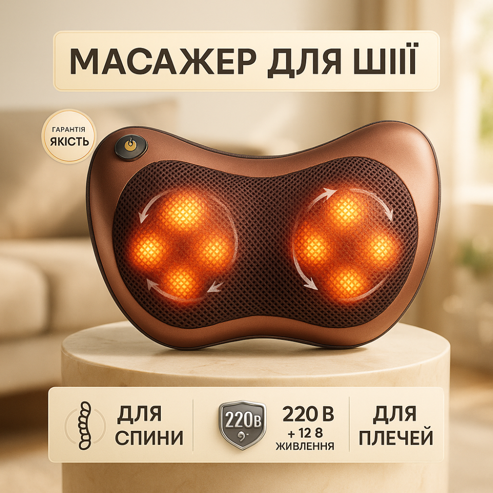 Масажери автомобільні, Масажна подушка для шиї, Автоматична масажна подушка на шию TC-84 Київ - фото 11