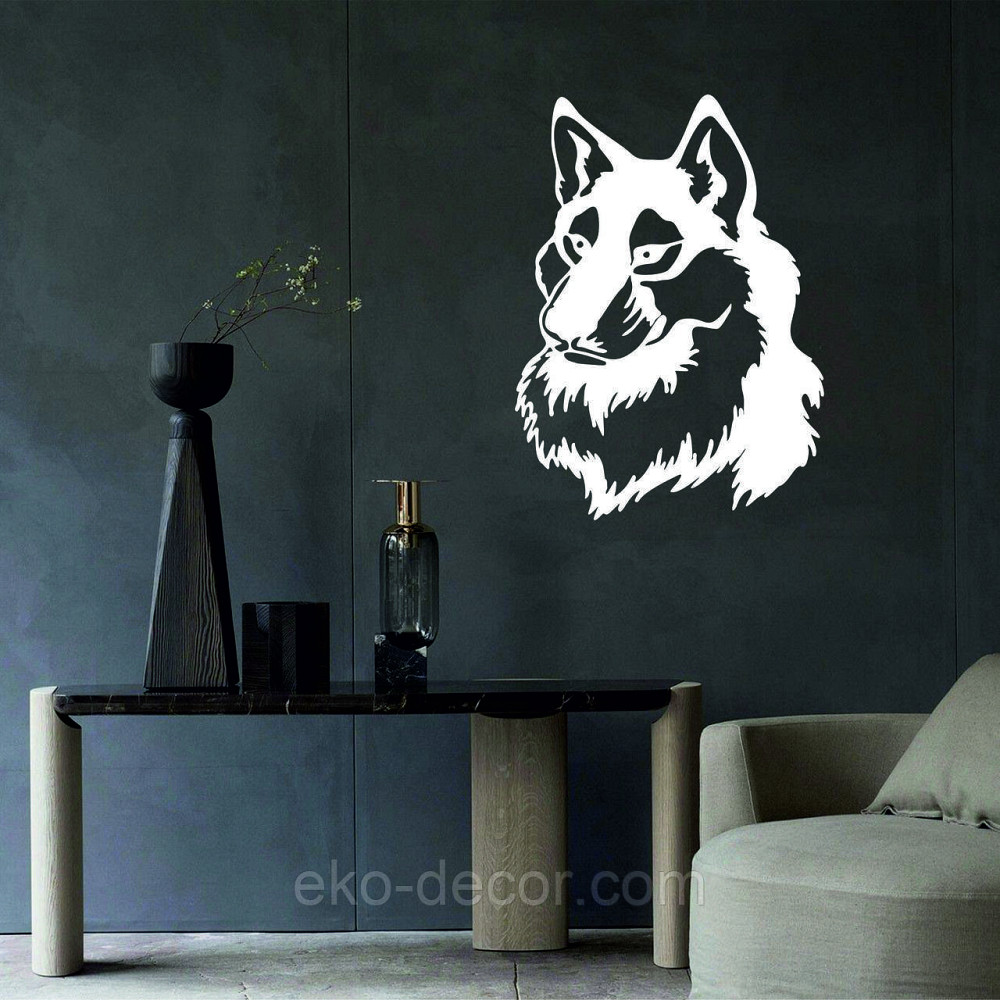 Декоративное настенное Панно «Волк», Декор на стену 50*36 см, Белый Киев - изображение 1