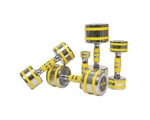 Гантель хромована inSPORTline Yellsteel 12 кг Київ