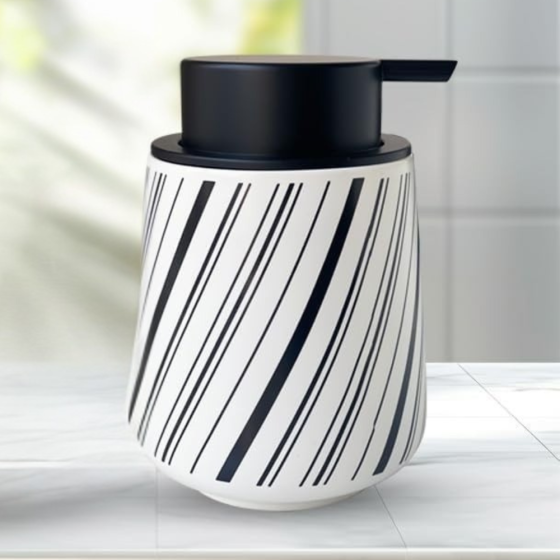 Диспенсер-дозатор для мила керамічний для ванної та кухні 350 мл, для рідкого мила та миючого засобу, білий Кам'янець-Подільський