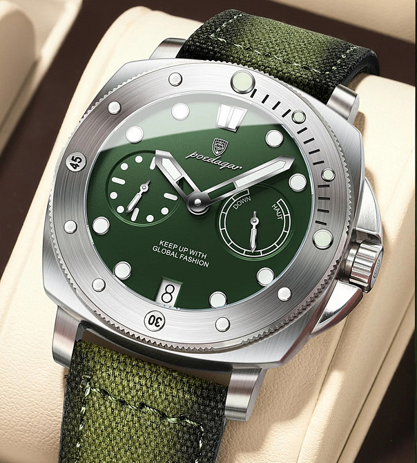 Часы мужские наручные кварцевые Poedagar Select Зеленый Киев - изображение 5