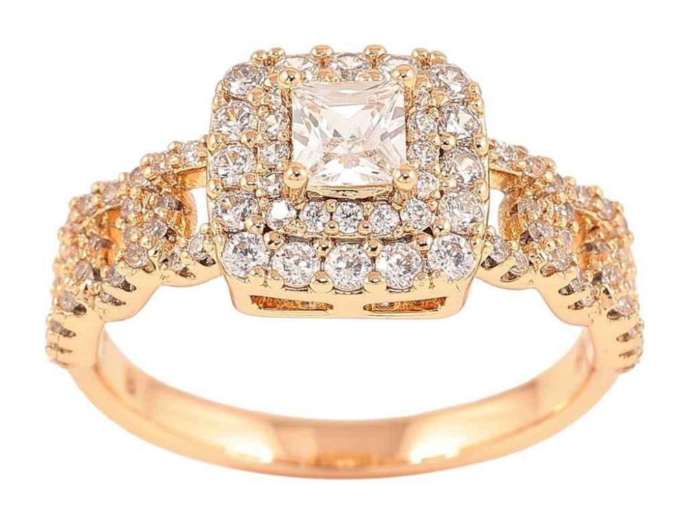 Колесо Позолота 18K «Инкрустация цирконом» (257278) р.16.5 ТМ XUPING Киев - изображение 1