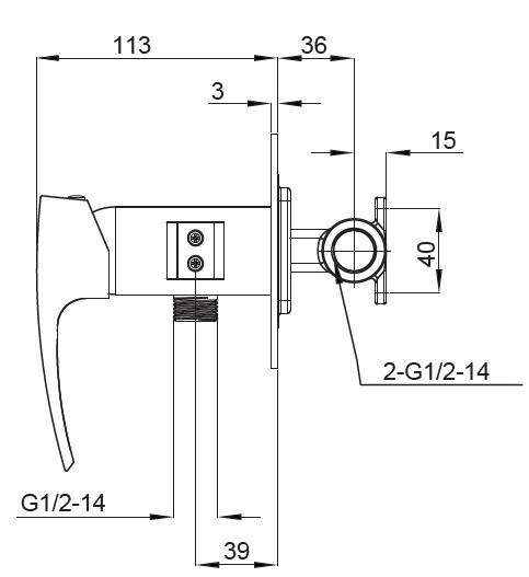 Смеситель для гигиенического душа Koer KB-23007-07 (Цвет графит) (KR5163) Киев - изображение 3