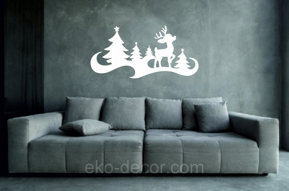 Декоративное настенное Панно «Олень», Декор на стену 110*156 см, Белый Киев - изображение 4