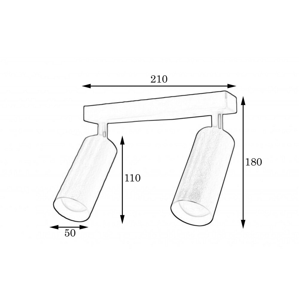 Світильник на планці з поворотними плафонами 2-Е27 Tube MR 1105-2 GR Київ - фото 4