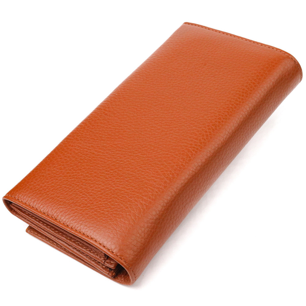 Вместительное женское портмоне с монетницей из натуральной кожи CANPELLINI 21524 Светло-коричневое Киев - изображение 2