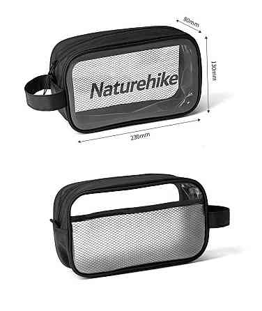 Косметичка портативна водонепроникна Naturehike NH20SN007, Розмір М, чорна прозора Киев