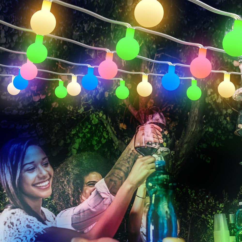 Світлодіодна новорічна гирлянда 100 LED, 3 м, кольорова шарики Київ - фото 9