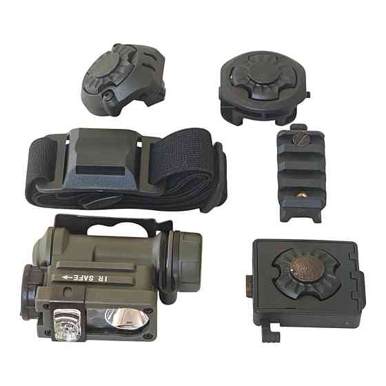 Ліхтар тактичний Sidewinder Compact II на шолом + CR123A (Зелений) Вінниця