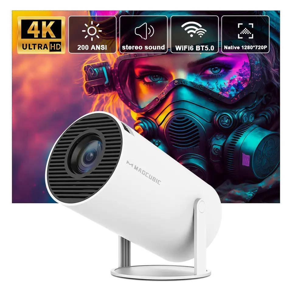 Проектор HY300 Pro | Wi-Fi, Android, Full HD, Smart LED 4K підтримка  Компактний проектор для дому, кіно, ігор Киев - изображение 1