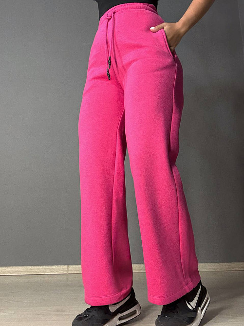 Штани жіночі OLIVIA 2236 спортивні кюлоти укорочені на флісі малинові, малиновий, ML Київ - фото 14