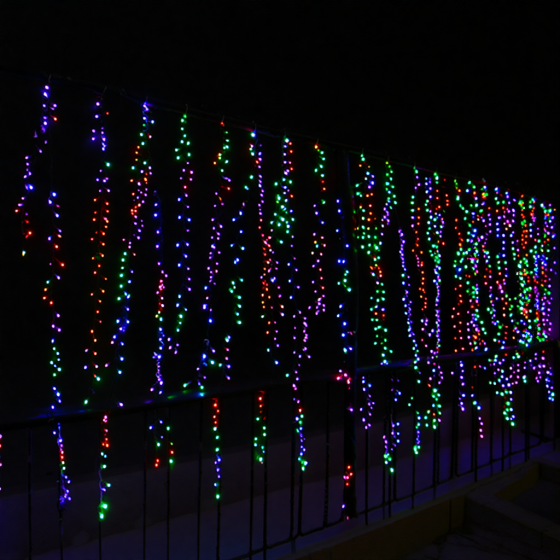 Garlando Новорічна гірлянда вулична Бахрома 36 м 600 LED чорний провід Мультиколор 36МBML Коломия