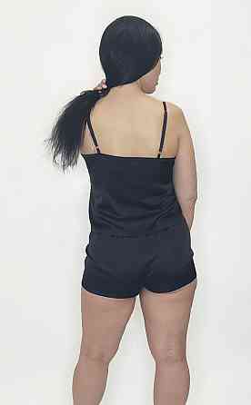 Пижама женская шелковая с шортами Черный 54 Харьков