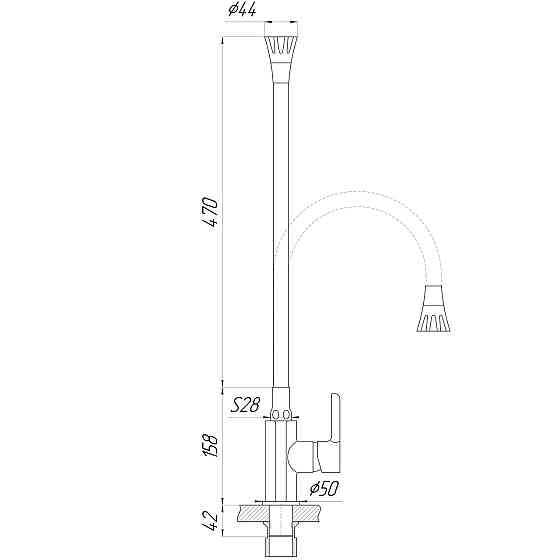 Змішувач для кухні Domino PRESTIGE DPS-203SA-G03 (000025207) Київ