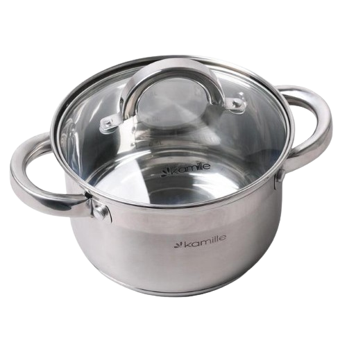 Каструля нержавіюча сталь 3л з кришкою порожнисті ручки 5618S KAMILLE Житомир - фото 6