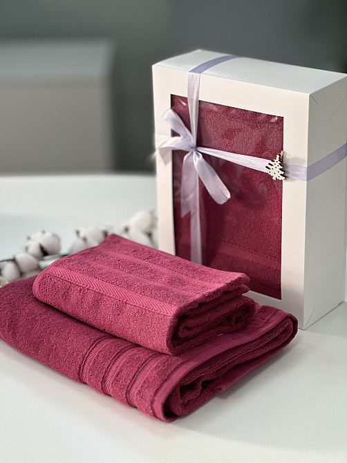 Подарочный комплект полотенец Ideal Textile Косичка 2 шт (50х100 см 70х140 см) в разных цветах (5686 Черновцы - изображение 2