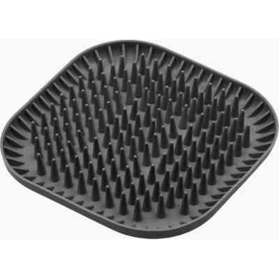 Универсальная посуда для животных Fiboo Fiboowl Spiky коврик для слизывания лакомства и еды, 19х19 см темно-серый (FIB0231) Винница