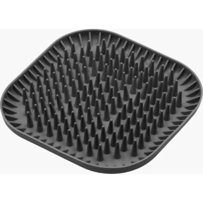 Универсальная посуда для животных Fiboo Fiboowl Spiky коврик для слизывания лакомства и еды, 19х19 см темно-серый (FIB0231) Винница - изображение 1