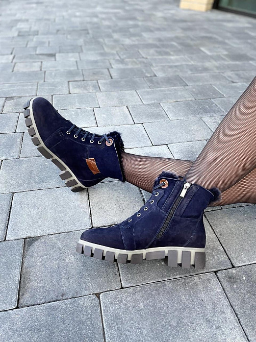 Stepter Черевики жіночі STEPTER 6747 сині (зима, нубук-дубленка натуральна) (2218) лише 38р.і 4 Коломыя - изображение 1