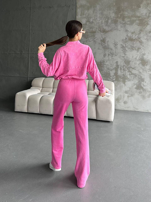 Женский прогулочный костюм двойка облегченная двунить варенка Малиновый, 44 Одесса - изображение 3