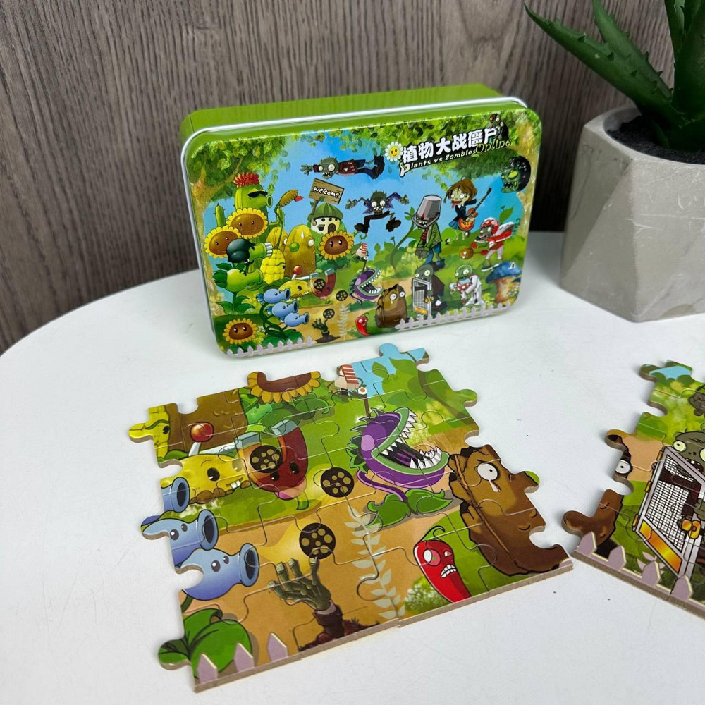 Дитячі пазли розвивальні Plants vs Zombies у металевій коробочці, пазли для дітей рослині проти Зомбі ( 23812 ) Харків - фото 9