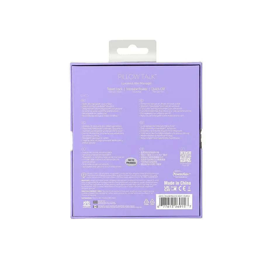 Роскошный вибратор Pillow Talk Racy Purple Special Edition, Сваровски, повязка на глаза+игра Львов - изображение 10
