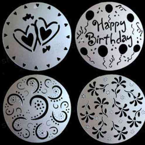 Трафареты для торта набор 4 штуки 20 см серый Киев
