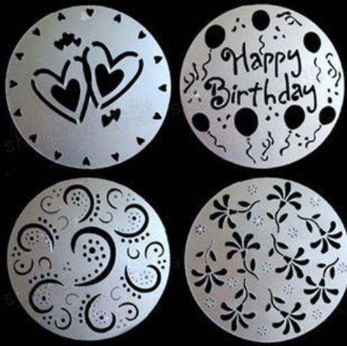 Трафареты для торта набор 4 штуки 20 см серый Киев - изображение 3