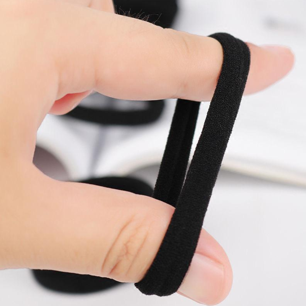 Набор женских резинок для волос,пучков,хвостов мягкие 50 шт,прочные,спандекс эластичные,однотонные чёрные Каменец-Подольский - изображение 2